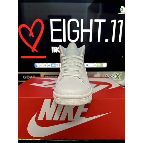NEW WMNS SZ 10.5 Nike Women's Court Royale 2 Mid TRIPLE WHITE CT1725-100 - Picture 3 of 6
